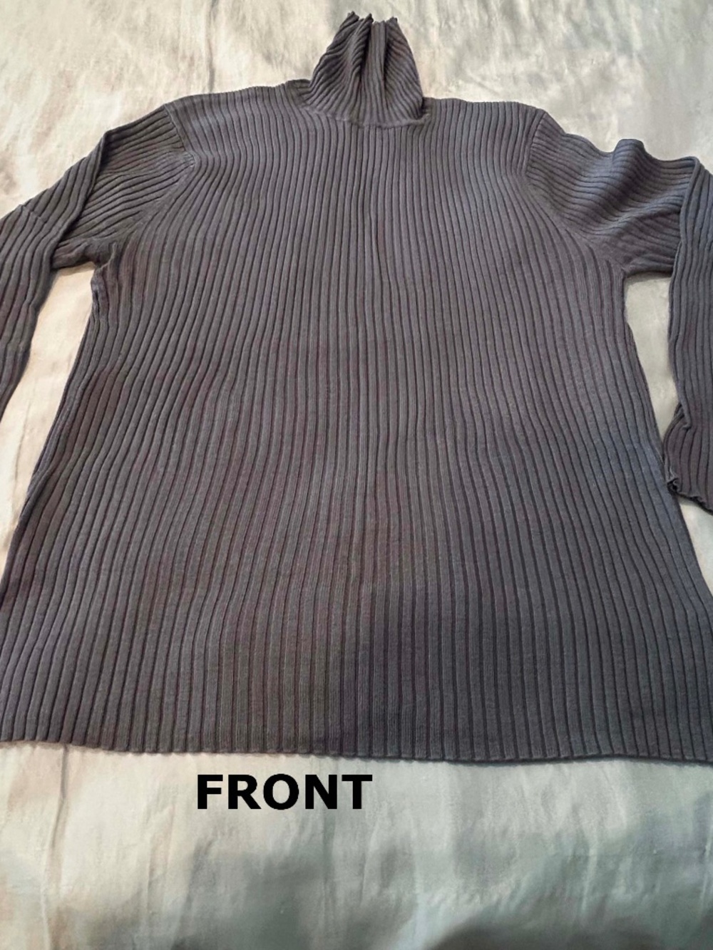 SWEATER, PULLOVER, SILK 70%, GREY, SIZE XL, TURTLENECK, LONG SLEEVES, SIDE SLITS
